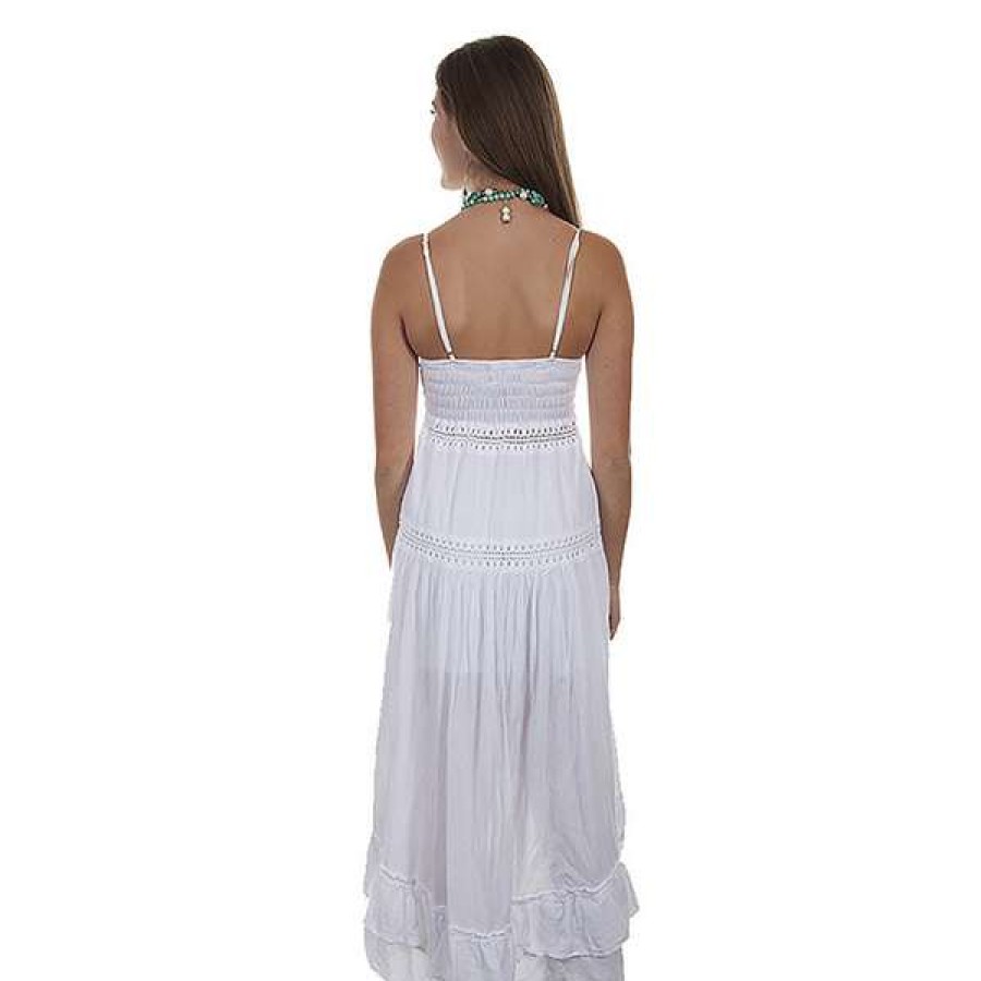 Fashions * | Scully Ladies Spaghetti Strap Midi Dress Psl-233-Wht Bestsellers White