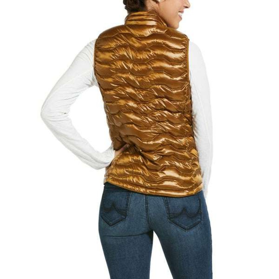 Fashions * | Ariat Ladies Ideal 3.0 Down Insulated Quilted Vest 10032645 Shop Gold