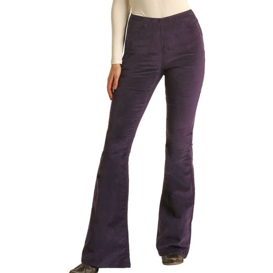 Fashions * | Rock & Roll Denim Ladies High Rise Purple Bargain Bells Wph2666 Bestsellers