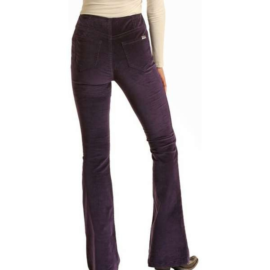 Fashions * | Rock & Roll Denim Ladies High Rise Purple Bargain Bells Wph2666 Bestsellers