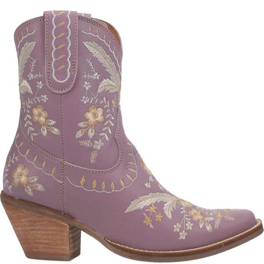 Booties * | Dingo Ladies Primrose Floral Print Lavender Western Bootie Di748-Pu4 Exclusive