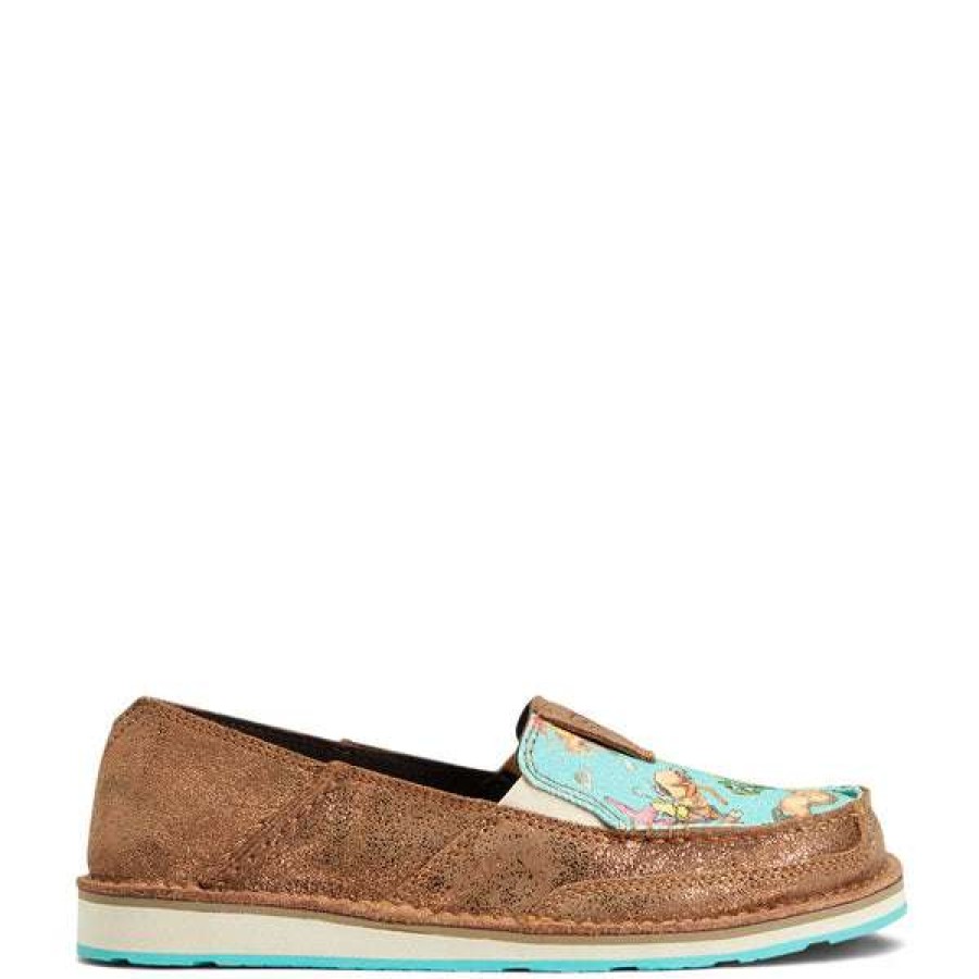 Shoes * | Ariat Ladies Cruiser Copper Metallic & Bucking Turquoise Shoes 10040357 Excellent Quality