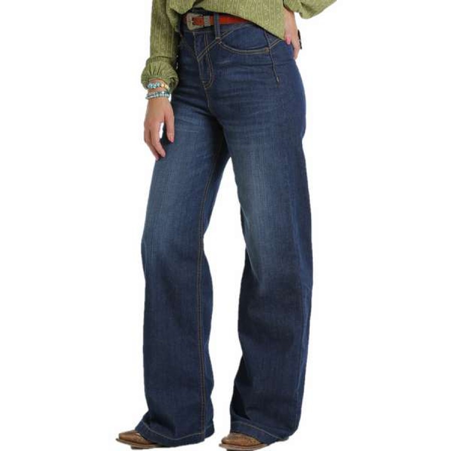 Fashions * | Cruel Denim Ladies Wide Leg Indigo Denim Jeans Cb70054001 Excellent Quality Blue