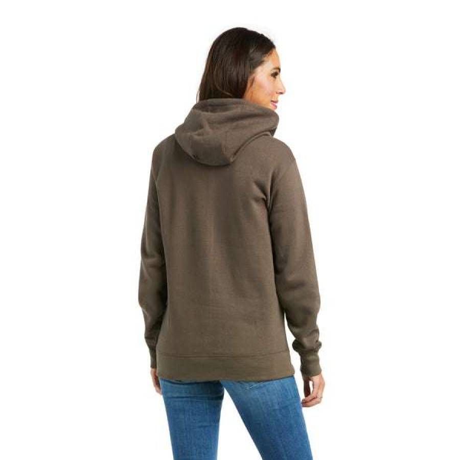 Fashions * | Ariat Women'S R.E.A.L. Banyan Bark Graphic Logo Hoodie 10037581 Crazy Deals