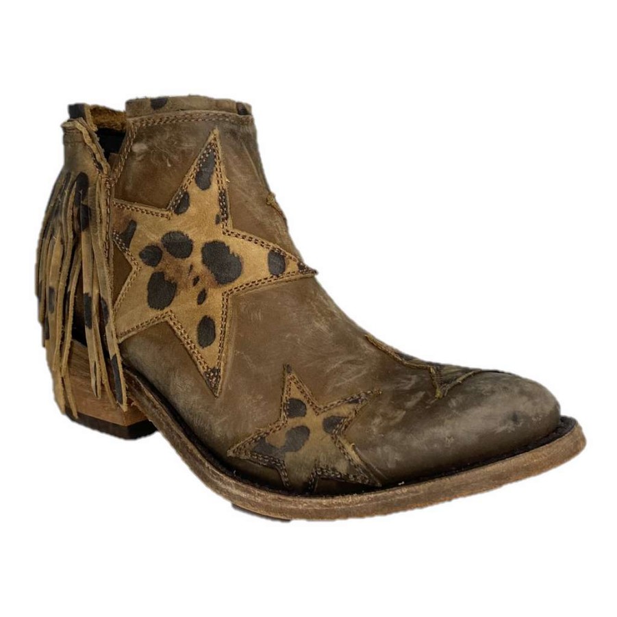 Booties * | Liberty Black Ladies Leopard Star American Tan Booties Lb-7112019B Good Quality Brown