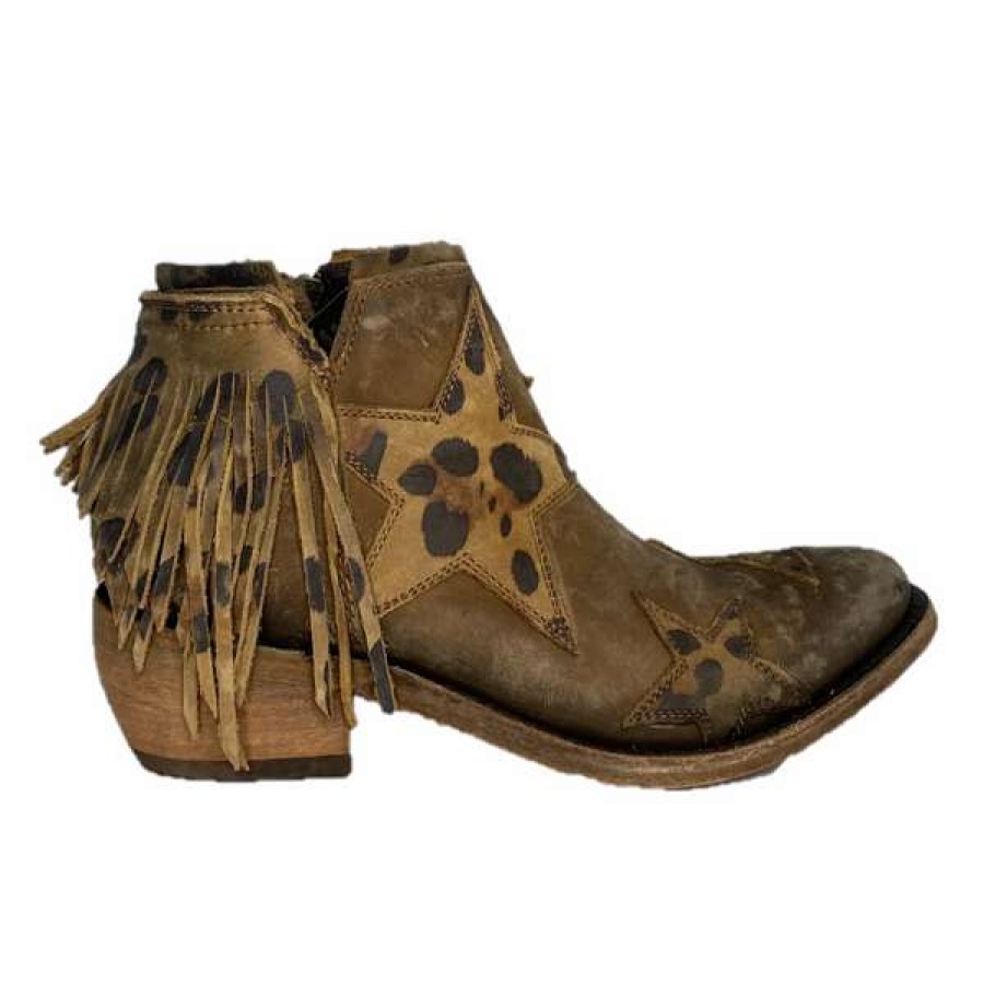 Booties * | Liberty Black Ladies Leopard Star American Tan Booties Lb-7112019B Good Quality Brown