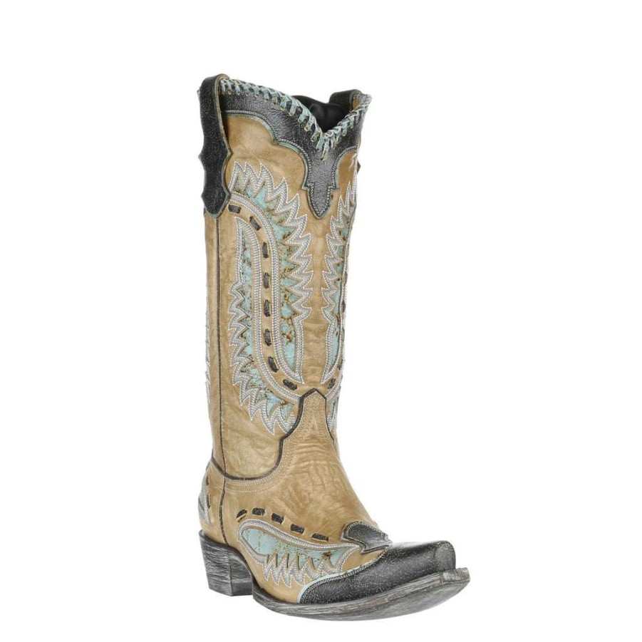 Booties * | Old Gringo Ladies Quiroga Bone & Turquoise 13 Leather Boots L3547-2 Good Quality