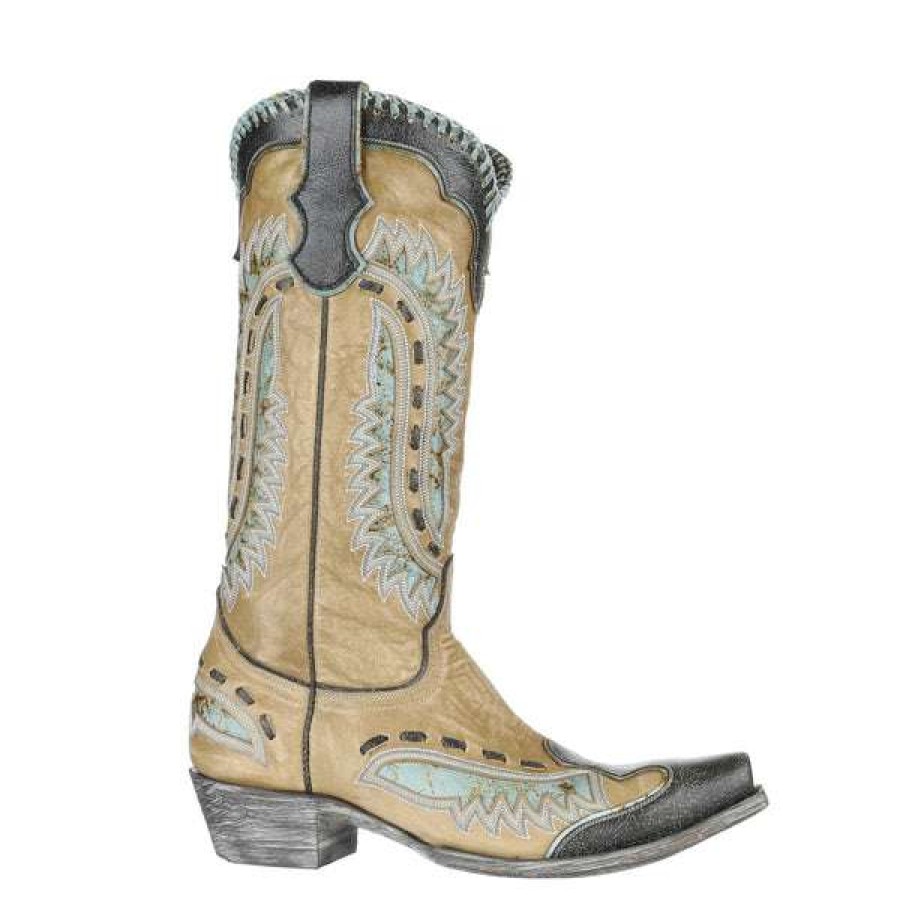 Booties * | Old Gringo Ladies Quiroga Bone & Turquoise 13 Leather Boots L3547-2 Good Quality