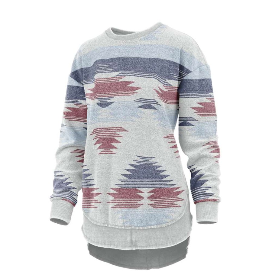 Fashions * | Royce Ladies Reversed Aztec Print Fleece Poncho Shirt Rdg65Wr9Sld-Gry Store Grey