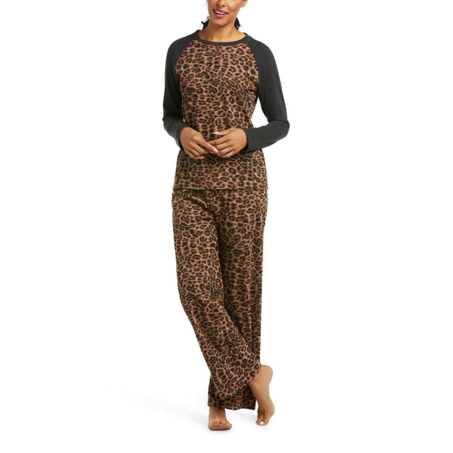 Fashions * | Ariat Ladies Cheetah Print Pajama Set 10037918 Shop Brown