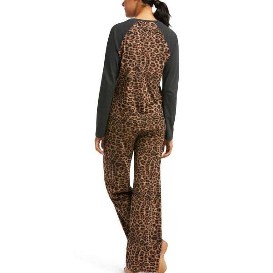 Fashions * | Ariat Ladies Cheetah Print Pajama Set 10037918 Shop Brown