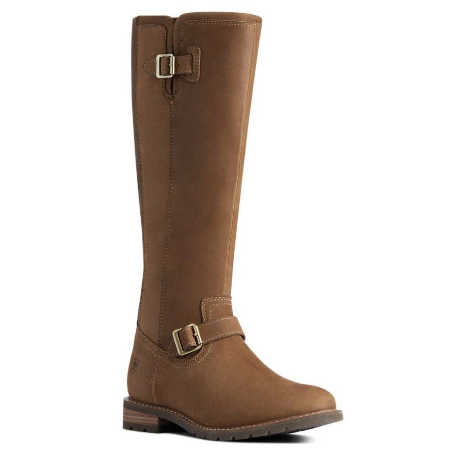 Booties * | Ariat Ladies Sadie Waterproof Dark Earth Brown Boots 10038383 Exclusive