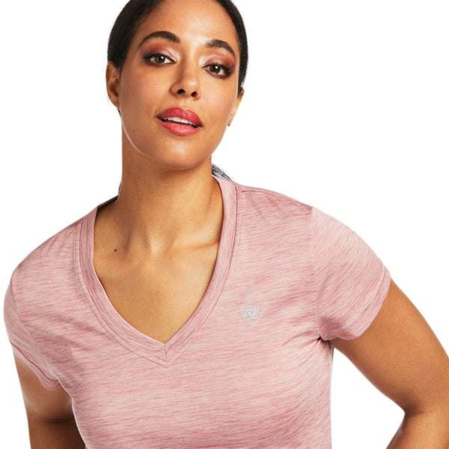 Fashions * | Ariat Ladies Launa Short Sleeve Baselayer Shirt 10039403 Fashionable Pink