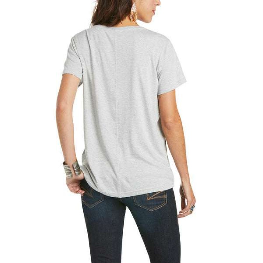 Fashions * | Ariat Ladies Element Heather Grey Short Sleeve T-Shirt 10035201 Shop