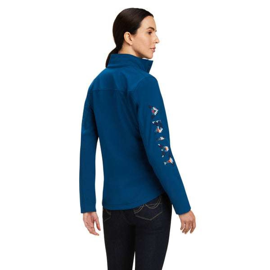 Fashions * | Ariat Ladies New Team Softshell Night Sky Blanket Jacket 10041277 Featured Blue