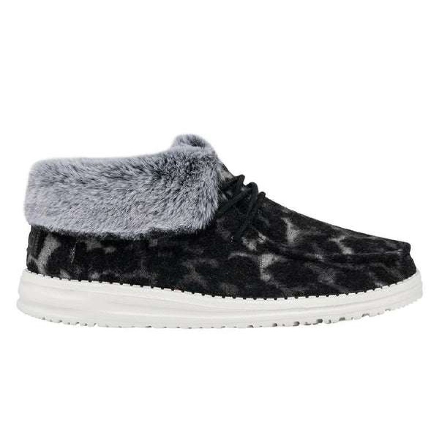 Shoes * | Hey Dude Ladies Britt Abstract Grey Leopard Shoes 121773280 Fashionable