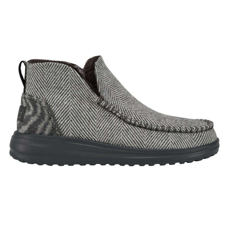 Shoes * | Hey Dude Ladies Denny Herringbone Grey Shoes 122053133 Fashion