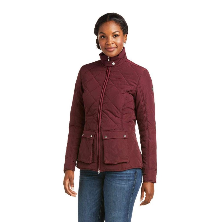 Fashions * | Ariat Women'S Province Windsor Wine Quilted Jacket 10037481 Shop