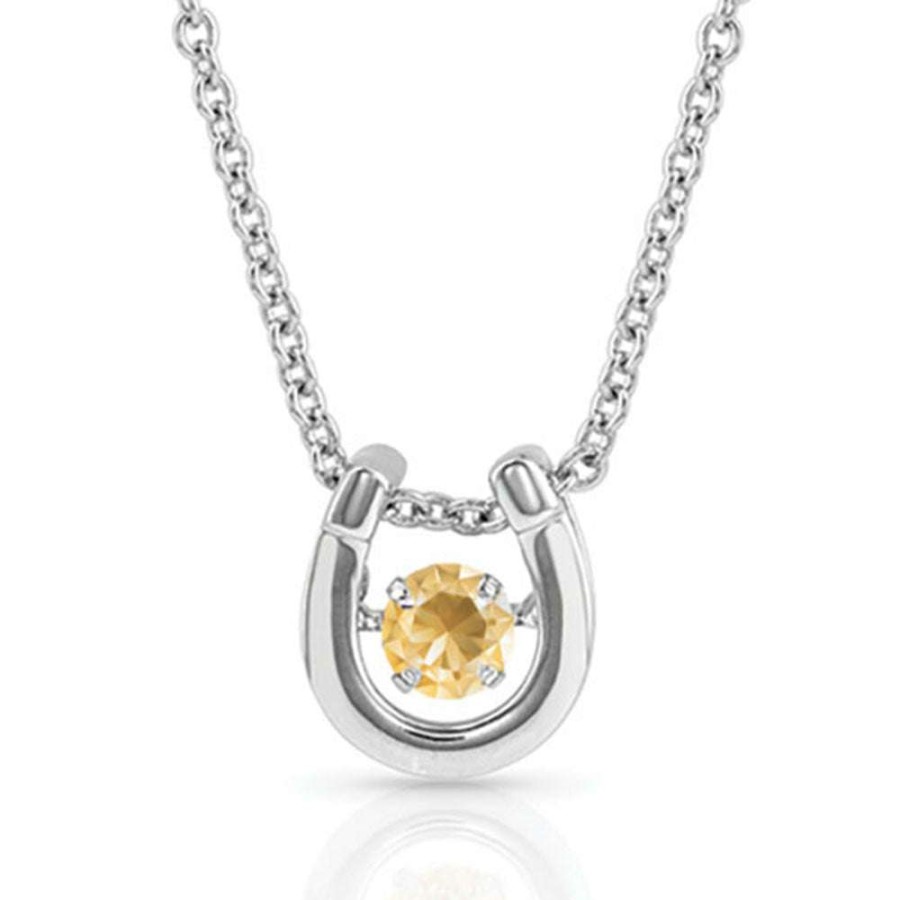 Shoes * | Montana Silversmiths Ladies Birthstone Horseshoe Necklace Nc4742-Nov Bestsellers