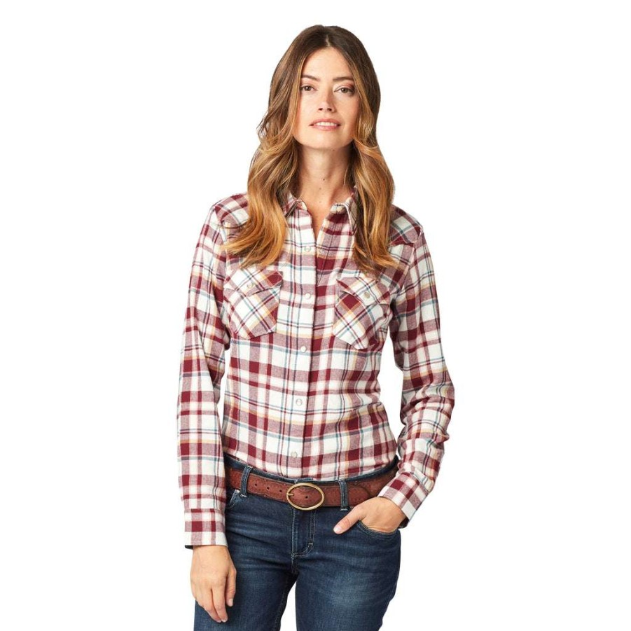 Fashions * | Wrangler Ladies Essential White Western Snap Up Shirt 112321398 Latest Fashion