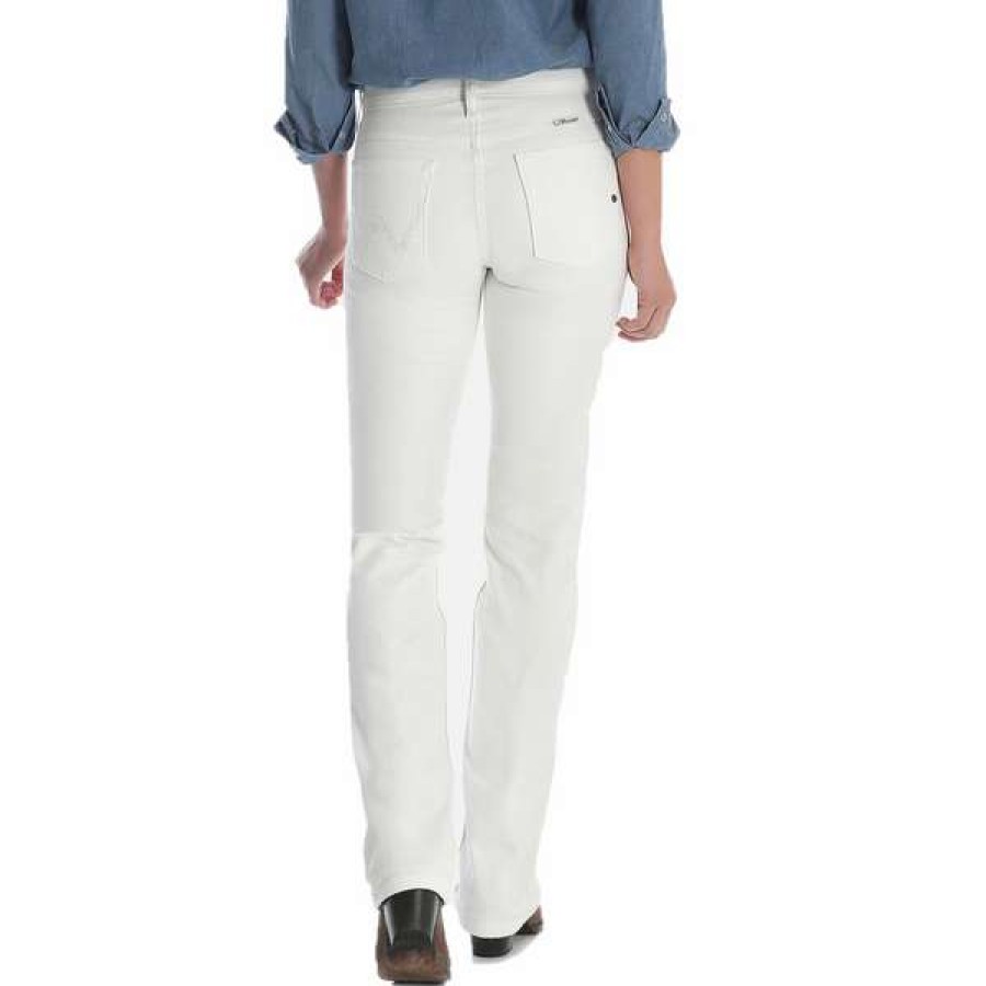 Fashions * | Wrangler Ladies Ultimate Riding Q-Baby White Bootcut Jeans Wrq20Ws Special Offers