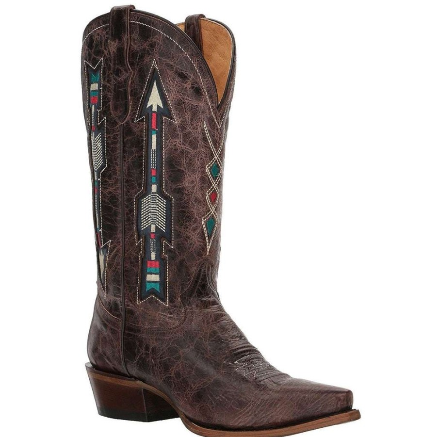 Booties * | Roper Ladies Embroidered Arrow Underlay Boots 09-021-8126-1426 Bestsellers Brown