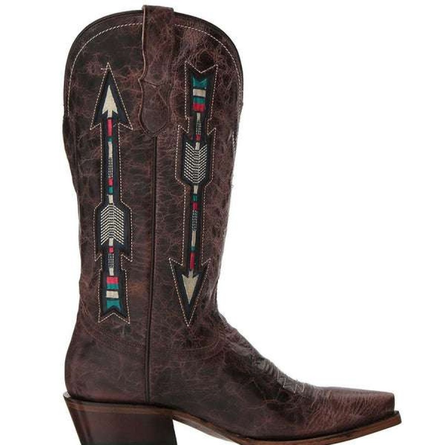 Booties * | Roper Ladies Embroidered Arrow Underlay Boots 09-021-8126-1426 Bestsellers Brown