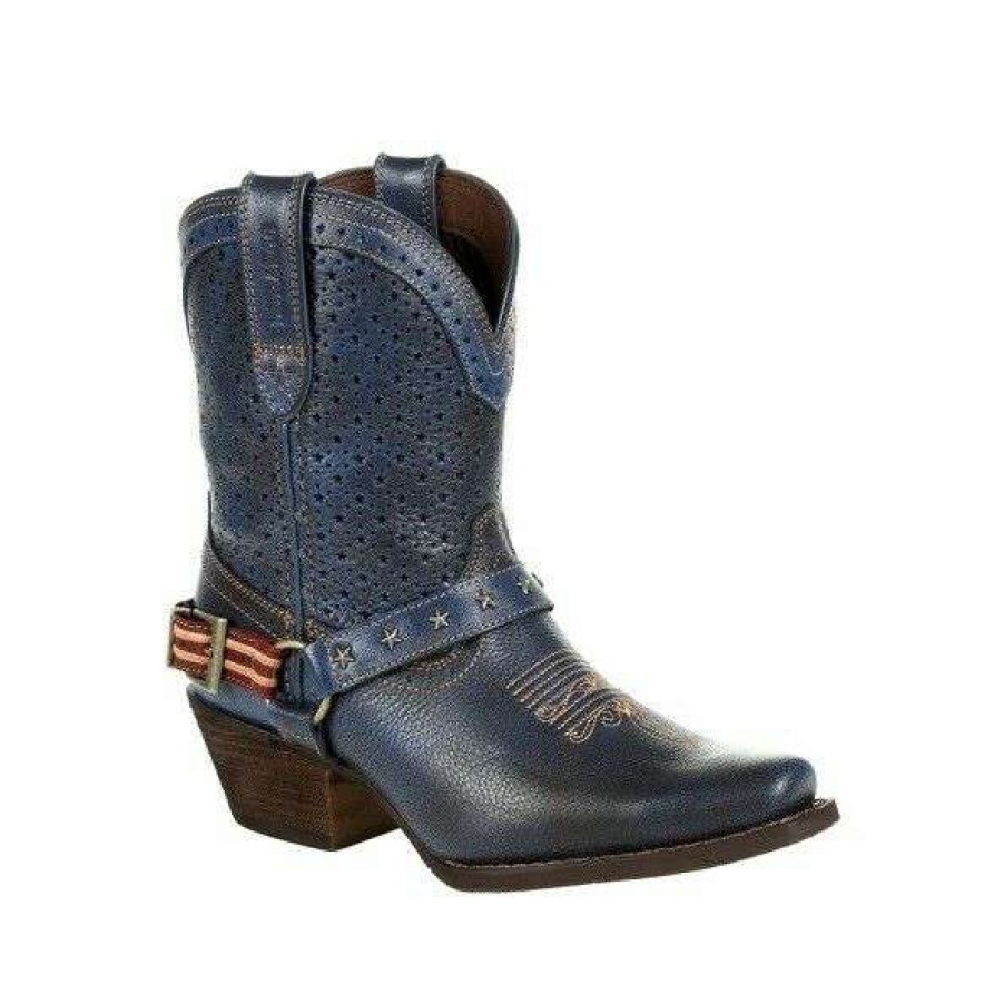 Booties * | Durango Ladies Crush Ventilated Shortie Western Boot Drd0374 Bestsellers Blue