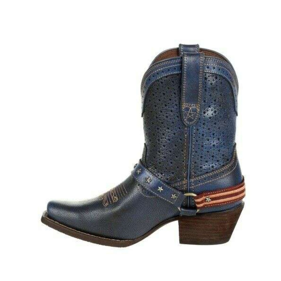 Booties * | Durango Ladies Crush Ventilated Shortie Western Boot Drd0374 Bestsellers Blue