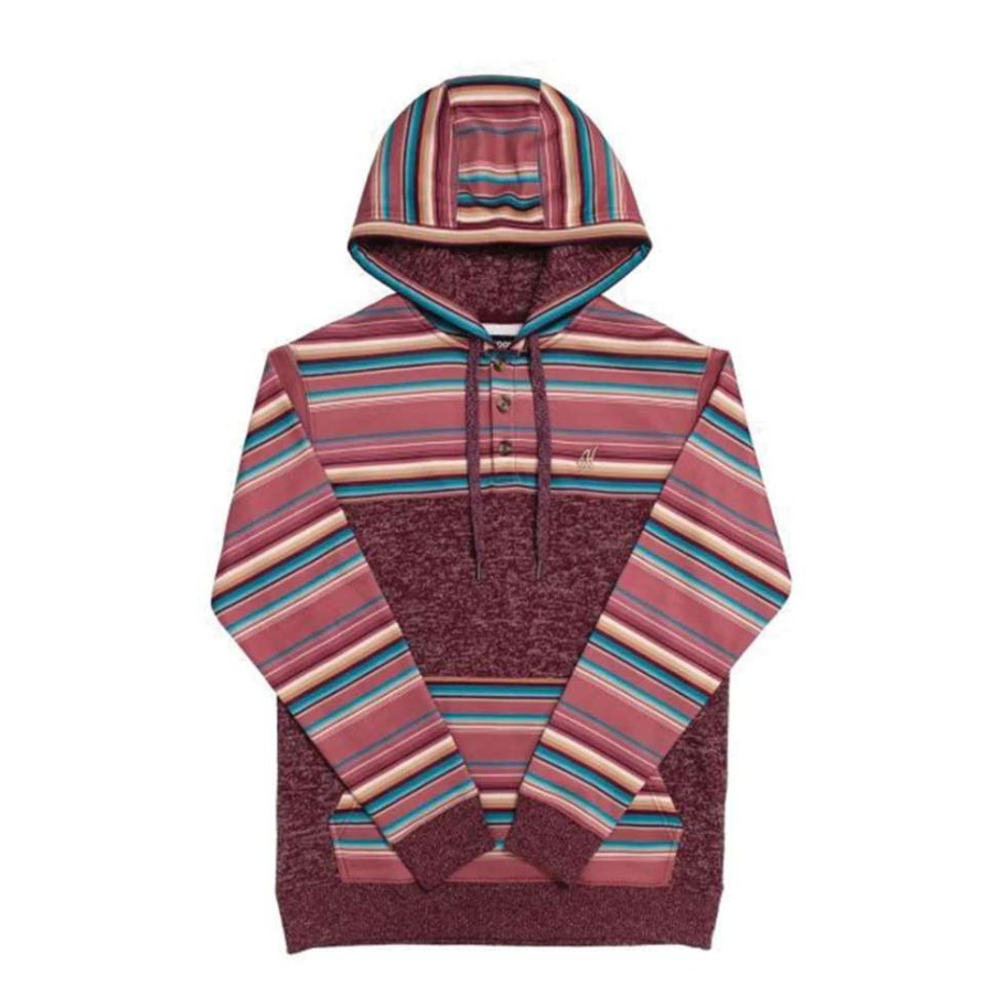 Fashions * | Hooey Ladies Jimmy Serape Maroon Hoodie Hh1202Spma Promotions