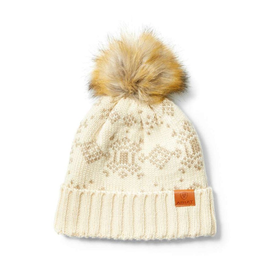 Fashions * | Ariat Ladies Patrona Natural & Burlap Beanie 10041920 Store