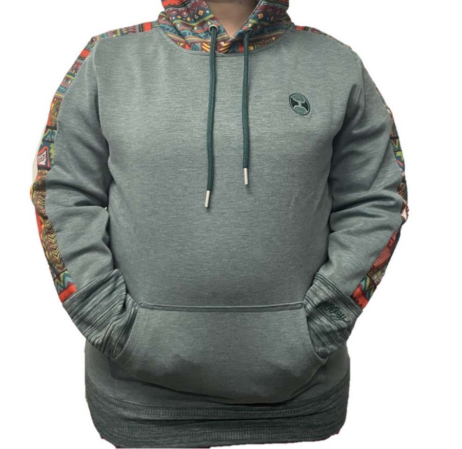 Fashions * | Hooey Ladies Canyon Aztec Print Teal Pullover Hoodie Hh1199Tl Store