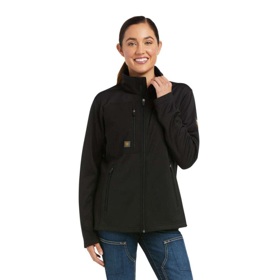 Fashions * | Ariat Ladies Rebar Dri-Tech Durastretch Hybrid Black Jacket 10037600 Discount Online