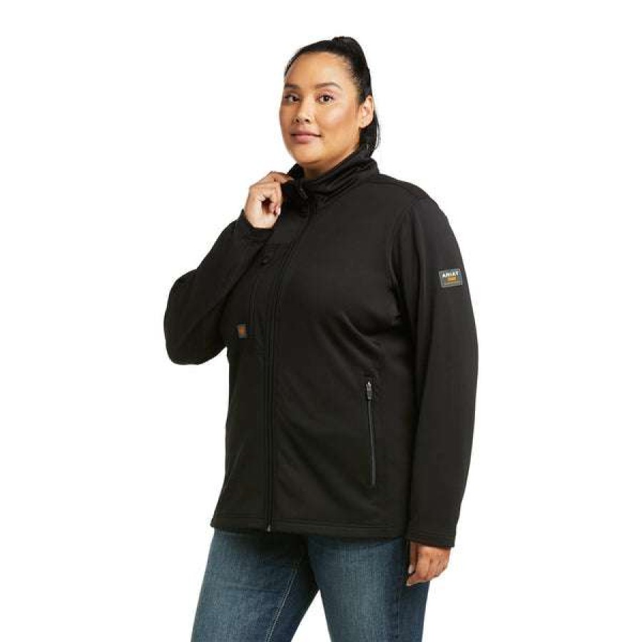 Fashions * | Ariat Ladies Rebar Dri-Tech Durastretch Hybrid Black Jacket 10037600 Discount Online