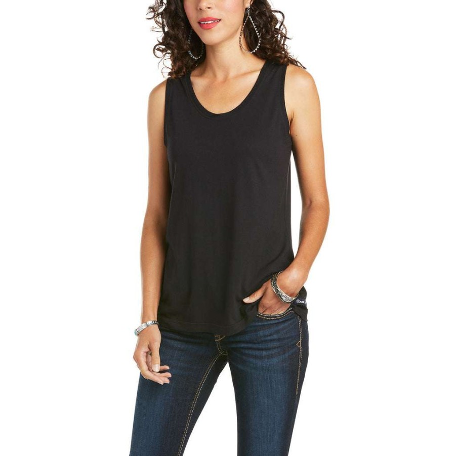 Fashions * | Ariat Ladies Element Black Tank Top Shirt 10035208 Fashionable