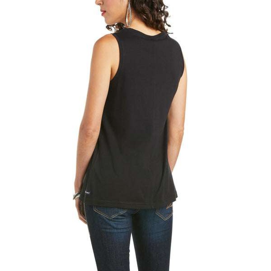 Fashions * | Ariat Ladies Element Black Tank Top Shirt 10035208 Fashionable