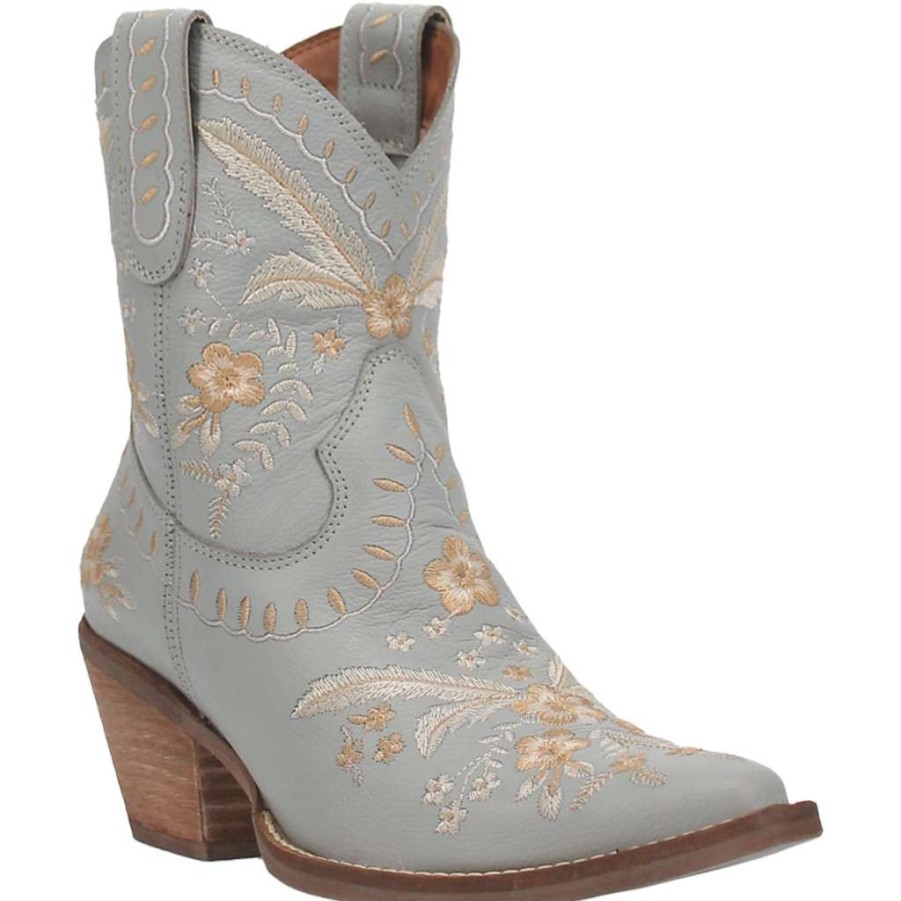 Booties * | Dingo Ladies Primrose Floral Embroidery Blue Western Boot Di748-Bl Special Style