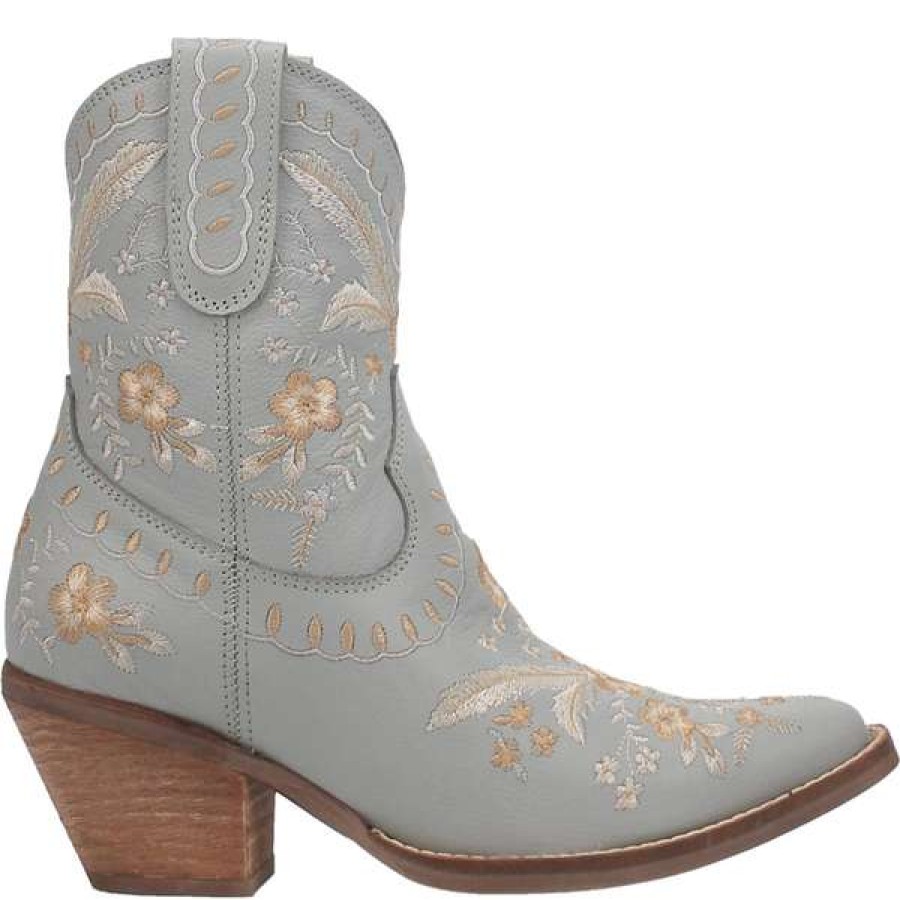 Booties * | Dingo Ladies Primrose Floral Embroidery Blue Western Boot Di748-Bl Special Style