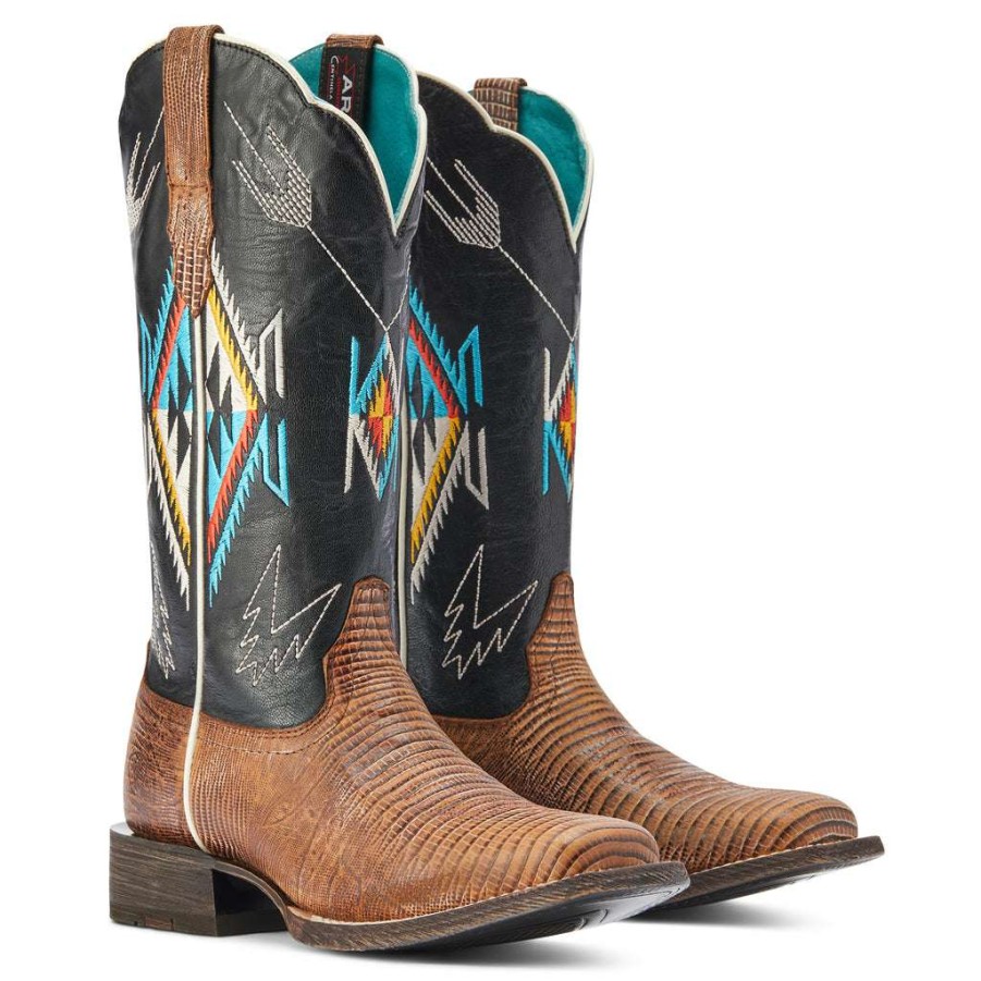 Booties * | Ariat Ladies Frontier Chimayo Kona Brown Western Boots 10042573 Lower Prices