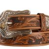 Fashions * | Tony Lama Ladies Westerly Ride Leather Belt C41519 Excellent Quality Brown