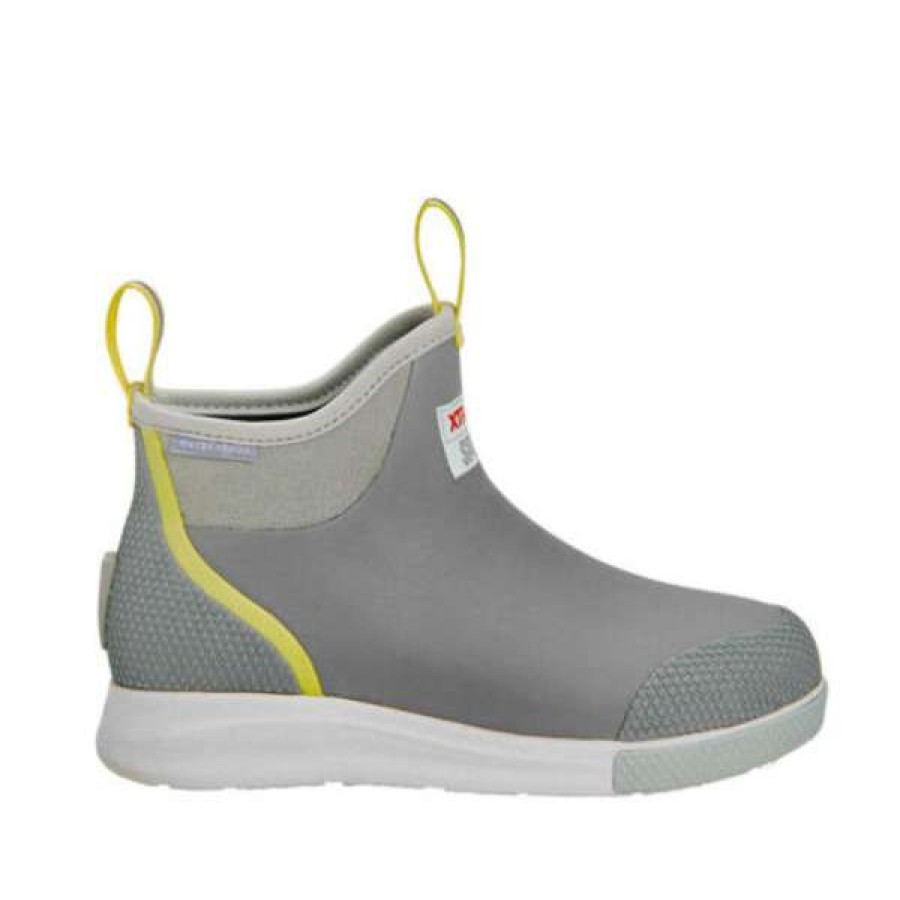 Booties * | Xtratuf Ladies Ankle Deck Sport Gray & Yellow Boots Adsw-108 Excellent Quality Grey