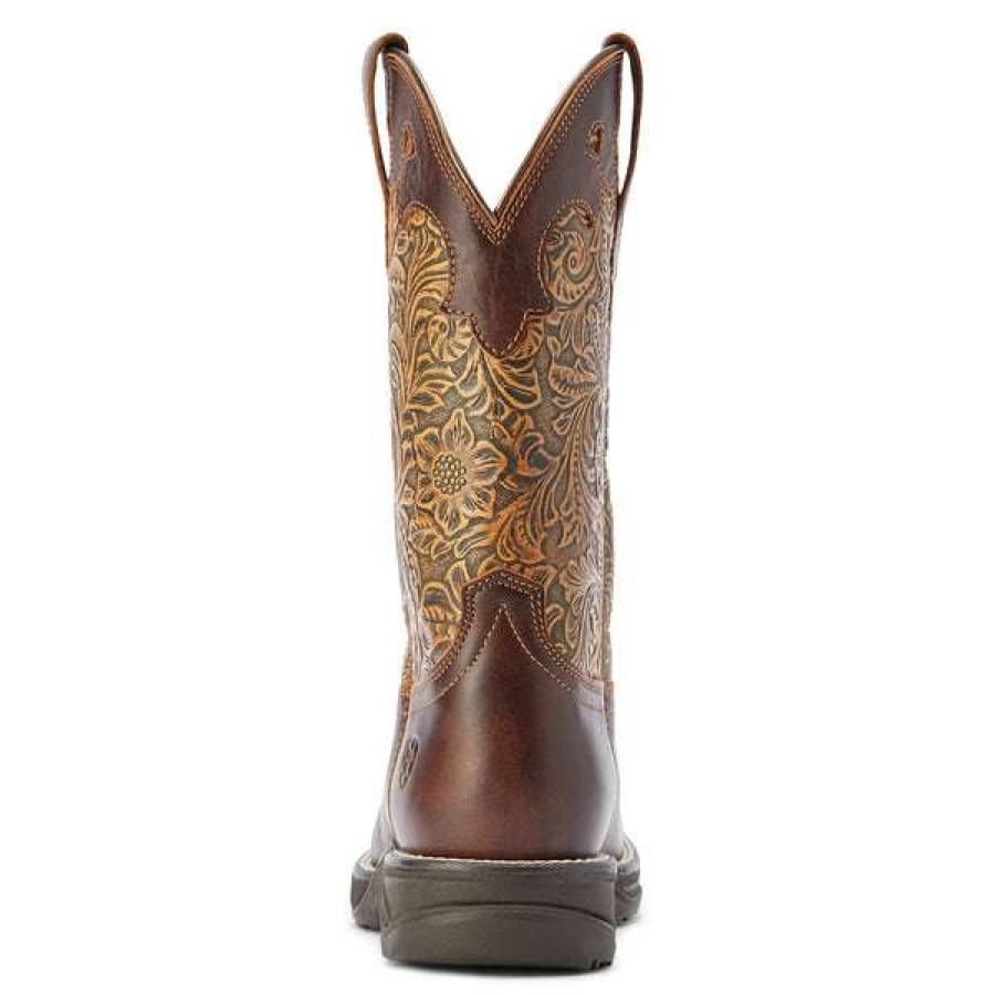 Booties * | Ariat Ladies Anthem Savanna Rich Clay Floral Boots 10042421 Latest Fashion Brown