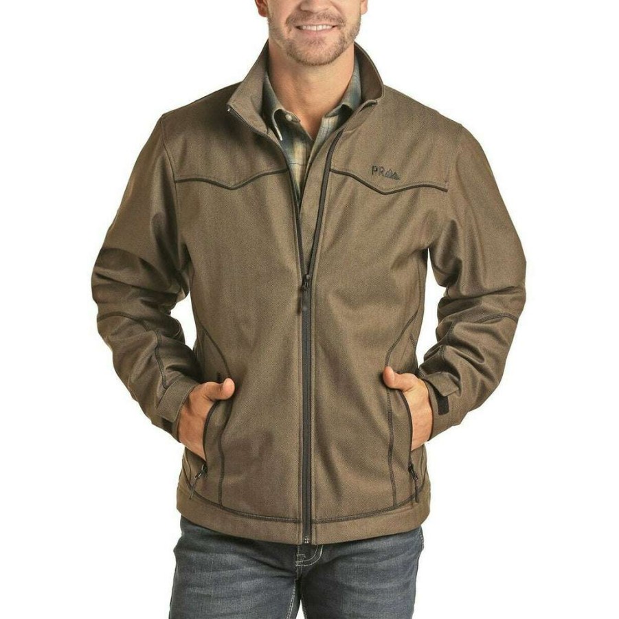 Fashions * | Powder River Outfitters Men'S Camel Softshell Jacket 92-6700-25 Promotions Brown