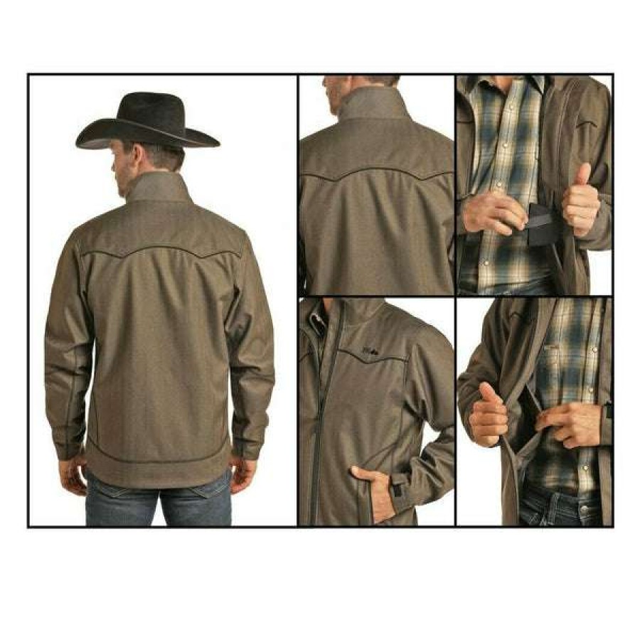 Fashions * | Powder River Outfitters Men'S Camel Softshell Jacket 92-6700-25 Promotions Brown