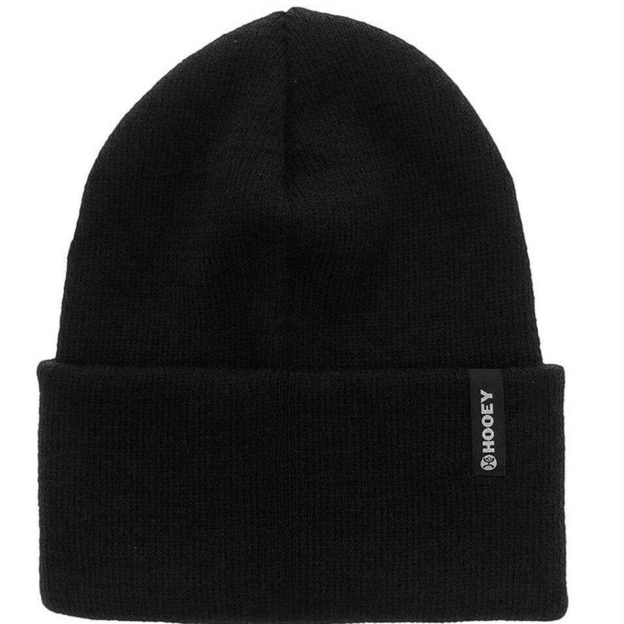 Fashions * | Hooey Black Beanie W/ Black & White Logo Tag 2051Bk Special Style