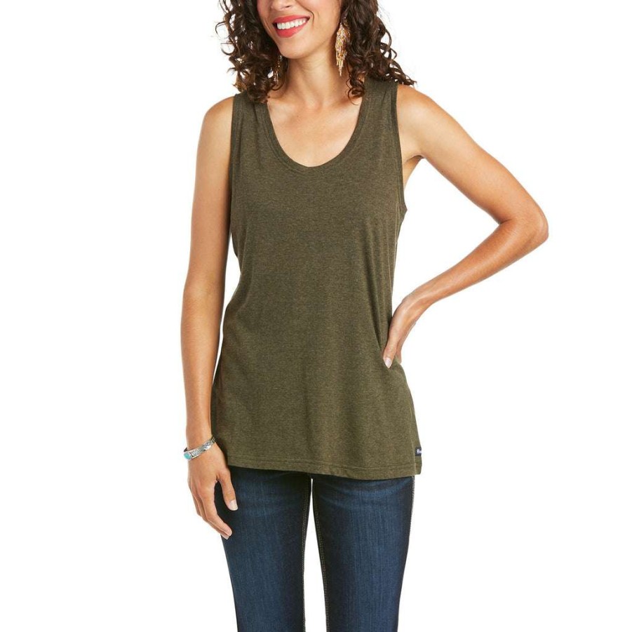 Fashions * | Ariat Ladies Element Relic Heather Tank Top Shirt 10035209 Flash Sale