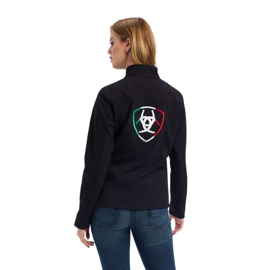 Fashions * | Ariat Ladies Mexican Flag Softshell Jacket 10043057 Exclusive Black