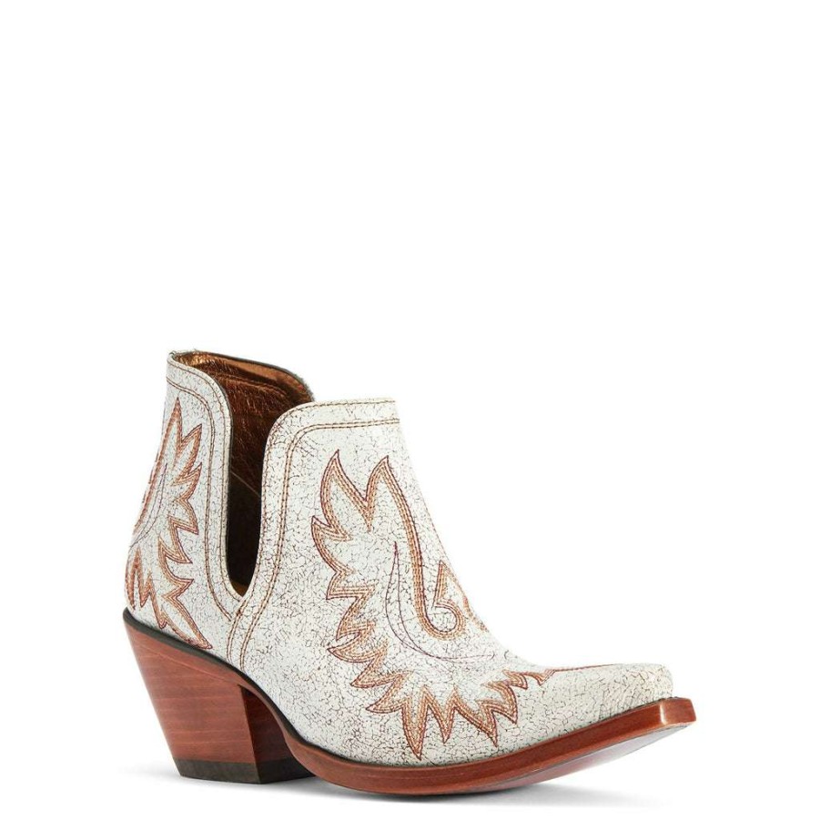 Booties * | Ariat Ladies Dixon Bright Lights Western Booties 10042453 Discount Online White