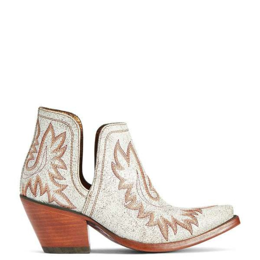 Booties * | Ariat Ladies Dixon Bright Lights Western Booties 10042453 Discount Online White