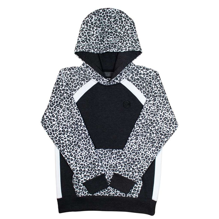 Fashions * | Hooey Ladies "Savannah" Cheetah Print Black & White Hoodie Hh1197Bkwh Special Style